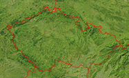 Tschechische Republik Satellit + Grenzen 800x483